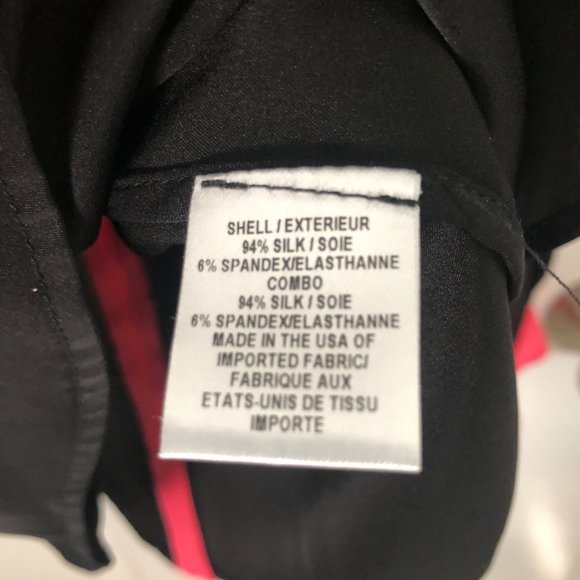 Brand New Without Tag Women’s Black & Bright Pink Milly Silk Top. Size 2. - Picture 5 of 5